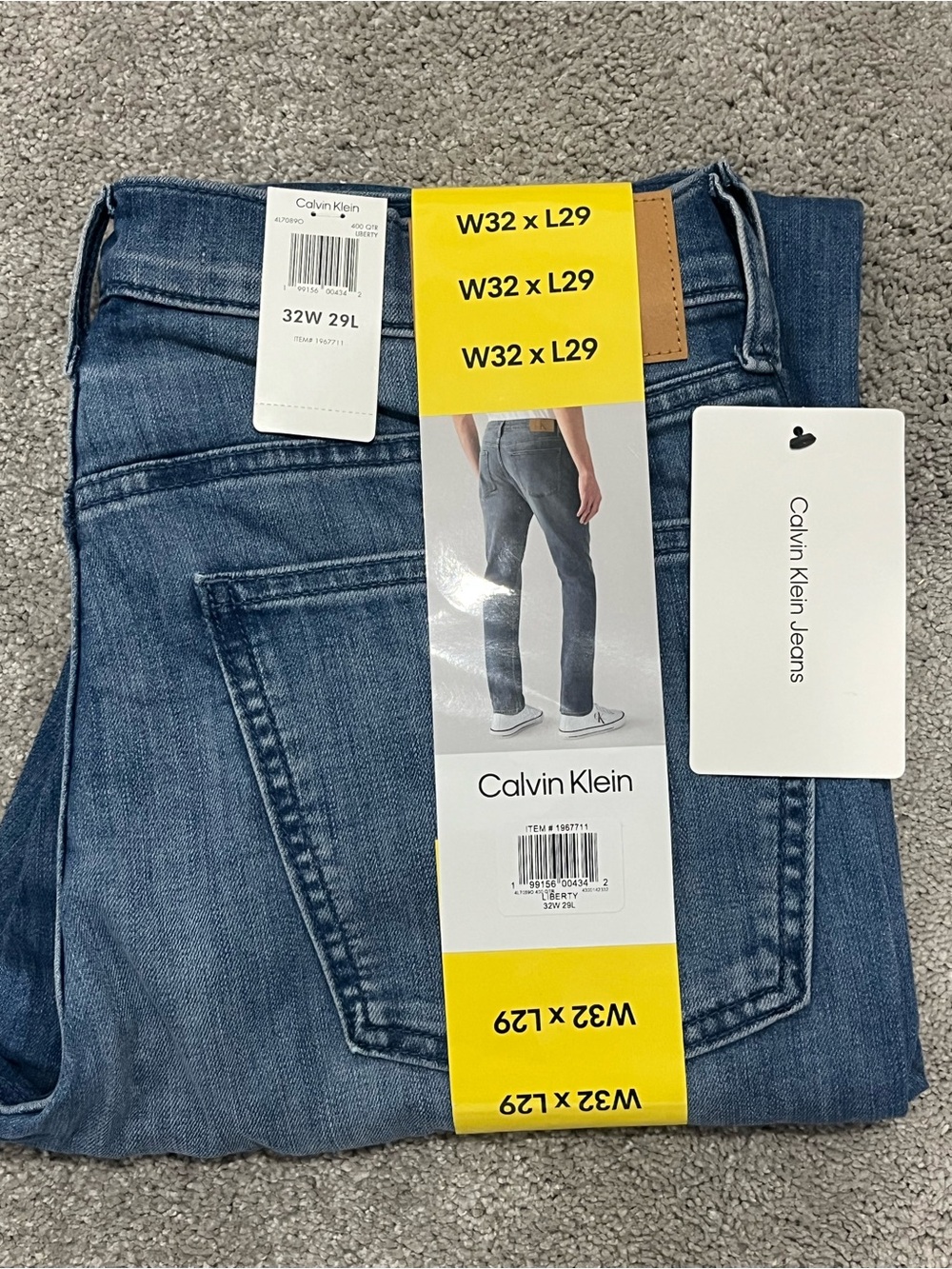 Calvin Klein Light Wash Straight Jeans - Blue